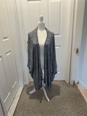 UK2LA Heathered blue Open-Front Draped Wrap